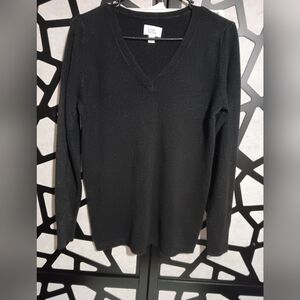 Croft & Barrow - Long-sleeve Sweater - Black - Sz S
